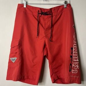 Columbia Men's Red PFG Omni Shield Swim Board Shorts Size 32W 11L